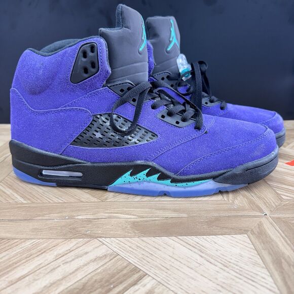 New Nike Air Jordan 5 V Retro Alternate Grape Purple Teal Suede Sz 13 136027-500 main image 4